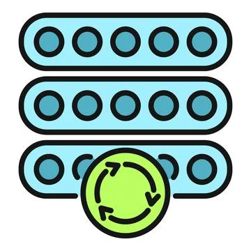Neural network processing data with recurrent feedback loop Stock Illustration