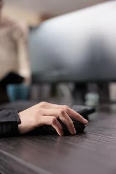 Neural network programmer hand developing artificial intelligence data processor 写真素材