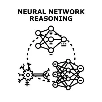 Neural network reasoning creating artificial intelligence algorithms 스톡 일러스트