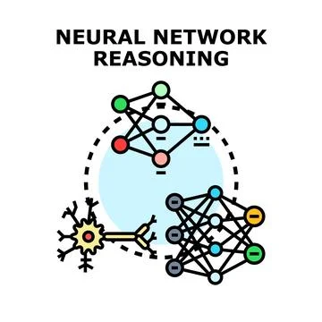 Neural network reasoning creating artificial intelligence algorithms 스톡 일러스트