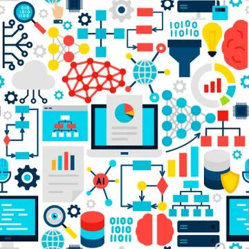 Neural Network Seamless Pattern Stockillustratie