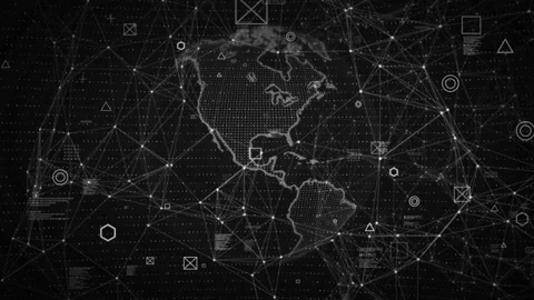 Neural network security globe logo background technology animation Vidéo 204023598