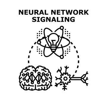 Neural network signaling brain intelligence development concept Illustrazione stock