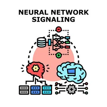 Neural network signaling processing big data concept Stock Illustration