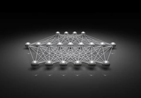 Neural network structure, perspective view Stock Illustration