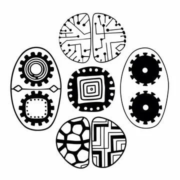 Neural Network Style AI Technology Graphic Stock Illustration