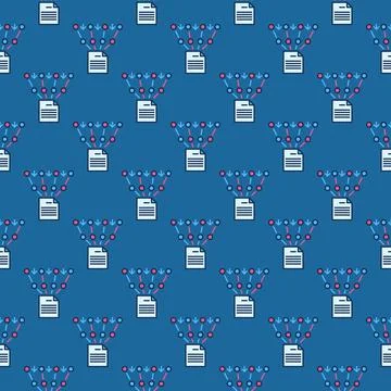 Neural Network Text Generation vector colored seamless pattern Stockillustratie