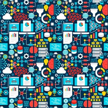 Neural Network Tile Pattern Stockillustratie