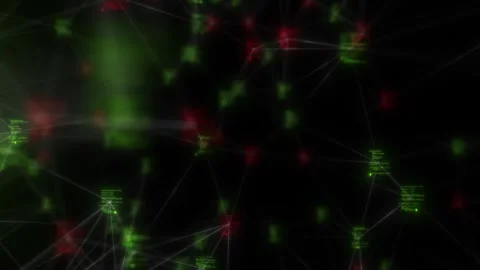 A neural network for trading makes calculations. Seamless loop. Stock Footage 240462809