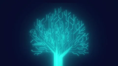 Neural Network tree in artificial intelligence technology animation Stock-Footage 240737669