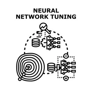 Neural network tuning process fine tuning machine learning algorithms Illustrazione stock