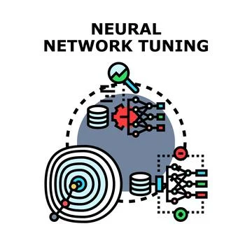 Neural network tuning process fine tuning machine learning algorithms 스톡 일러스트