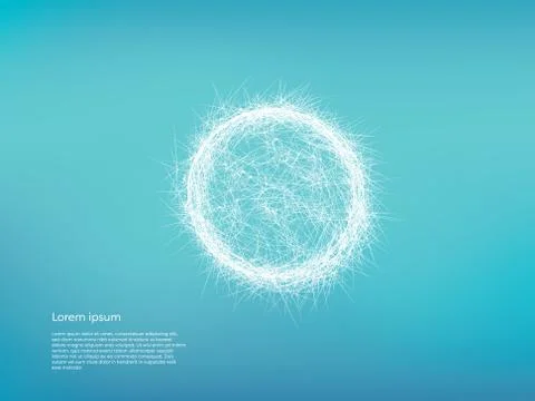 Neural network vector concept with neuron synapses in circle. Big data, machine Stock Illustration
