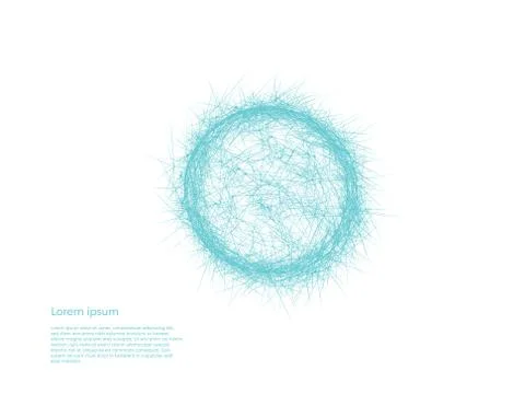 Neural network vector concept with neuron synapses in circle. Big data, machine Stock Illustration
