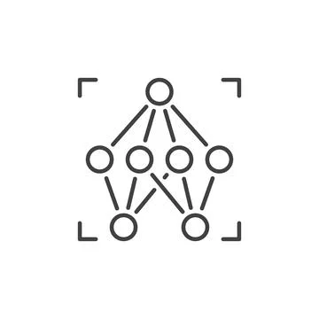 Neural Network vector Future Technology concept outline icon Stock Illustration