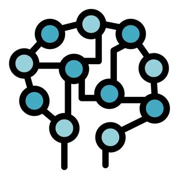 Neural network visual concept showing interconnected nodes processing data イラスト素材