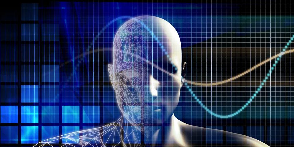 Neural Network Visualization Illustrazione stock