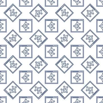 Neural Network in Web Browser vector line seamless pattern Stock Illustration