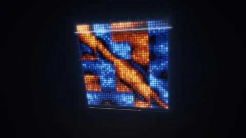 Neural Network Weight Matrix Training Heatmap from Noise to Pattern Stockbeeldmateriaal 347071717