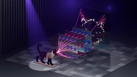 Neural Network Work Principle : Visualization of Pattern Recognition Process Stock Footage 265526673