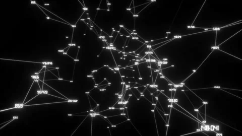 Neural network.Network Nodes - an abstract representation of generic nodes of Stock Footage 100187616