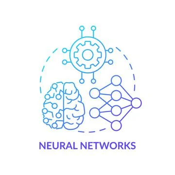 Neural networks blue gradient concept icon Stock Illustration