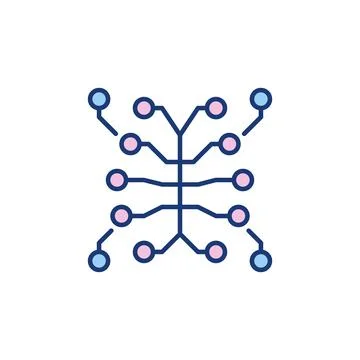 Neural Networks in Brain vector Neuroscience colored icon Stock Illustration