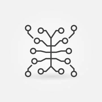 Neural Networks in Human Brain concept outline simple icon Stock Illustration