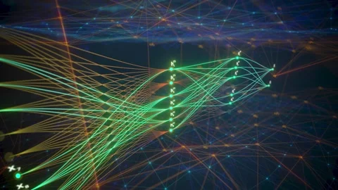 Neural networks node graph loop Stock Footage 198027606