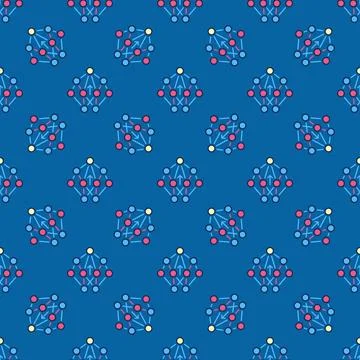 Neural Networks vector concept colored seamless pattern Stock Illustration