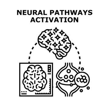 Neural pathways activation vector concept illustration 스톡 일러스트