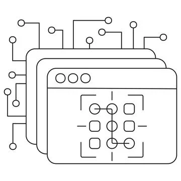 Neural pattern recognition icon Stock Illustration