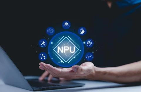 Neural Processing Unit (NPU) and AI Technology Concept. Stock Photos
