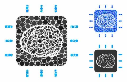 Neural processor Composition Icon of Spheric Items Stock Illustration