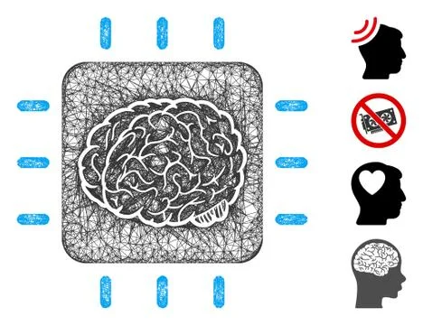 Neural Processor Web Vector Mesh Illustration Stock Illustration
