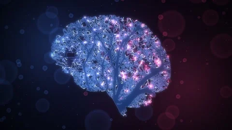 Neural Tree Red Blue Data Network Loop Stock Footage 343248867