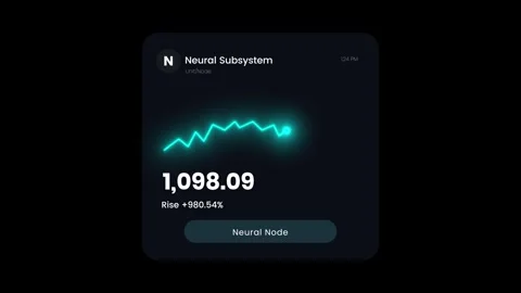 Neural unit node interface graph animation with cognitive matrix data flow Stock Footage 346744417