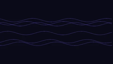 Neural wave patterns glowing blue on dark space background Stockbeeldmateriaal 347986435