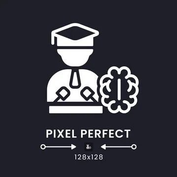Neuro influencer white solid desktop icon Stock Illustration