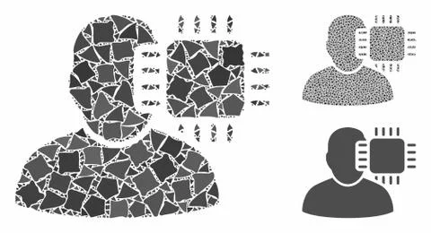 Neuro interface Composition Icon of Humpy Pieces Stockillustratie