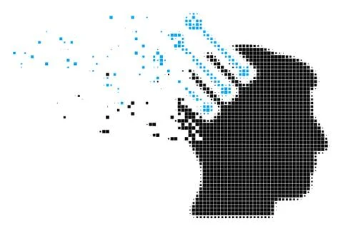 Neuro Interface Dissolving Pixel Icon Ilustração Stock