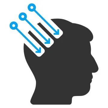 Neuro Interface Flat Icon Stock Illustration