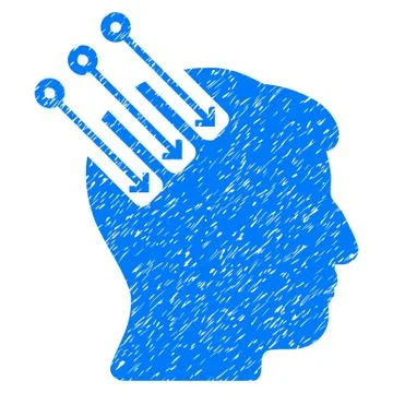 Neuro Interface Grainy Texture Icon Stock Illustration