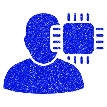 Neuro Interface Grunge Icon Stock Illustration