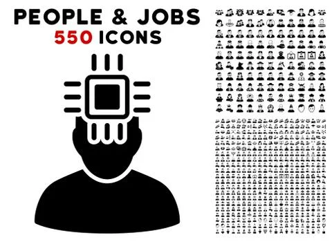 Neuro Interface Icon with Bonus Stock Illustration