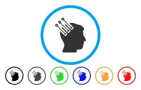 Neuro Interface Rounded Icon Stock Illustration