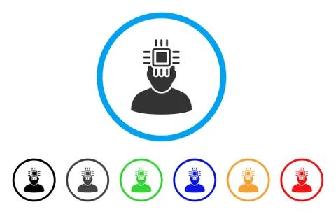 Neuro Interface Rounded Icon Stock Illustration