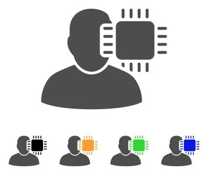 Neuro Interface Vector Icon Stockillustratie