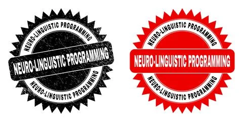 NEURO-LINGUISTIC PROGRAMMING Black Rosette Watermark with Grunged Style Stock Illustration