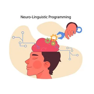 Neuro-linguistic programming exploration. Flat vector illustration Stock Illustration